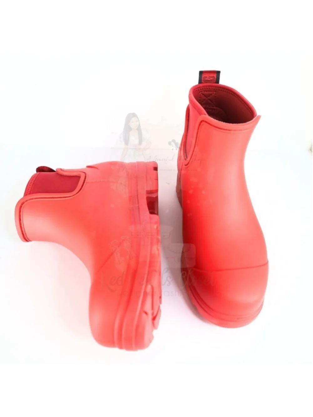 UGG Droplet Women's Rain Boot Shoes - Samba Red, Size 7